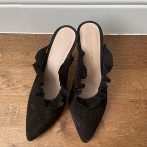 Loeffler Randall Suede Ruffle Mules